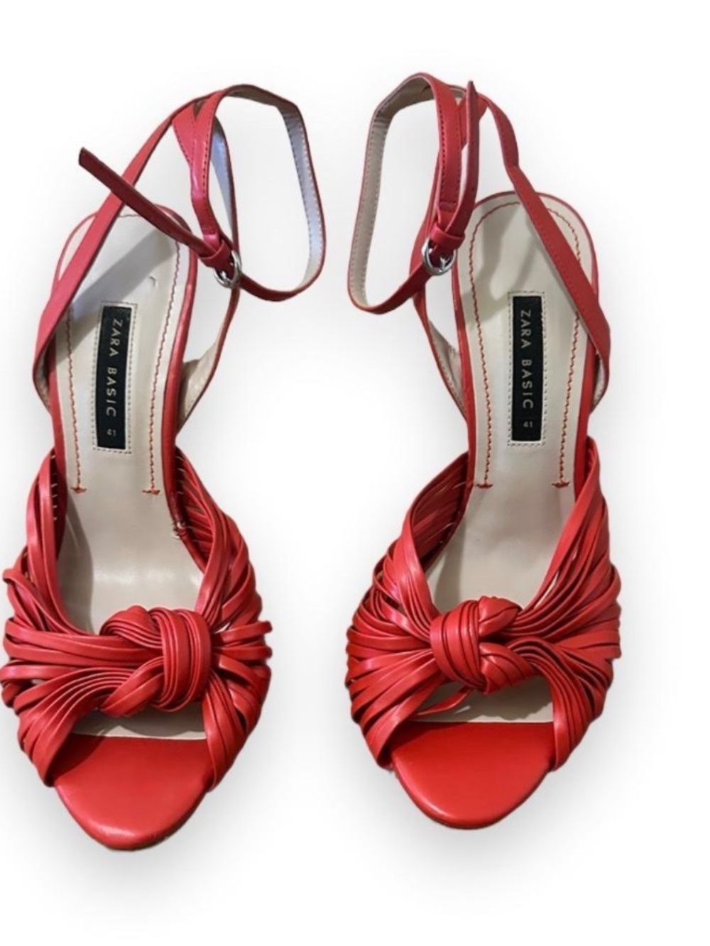 Zara Red Peep Toe Heels
